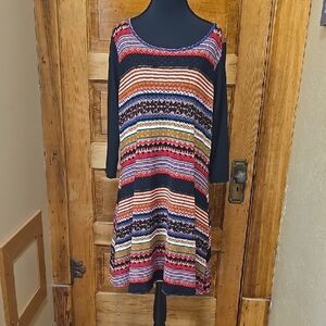 HerShe Boho Long Sleeve Earthy Sweater Dress 1X